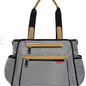 Like new Skip Hop Grand Central Diaper Bag, Black & White Stripe tote